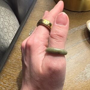 Green jade ring for women or men